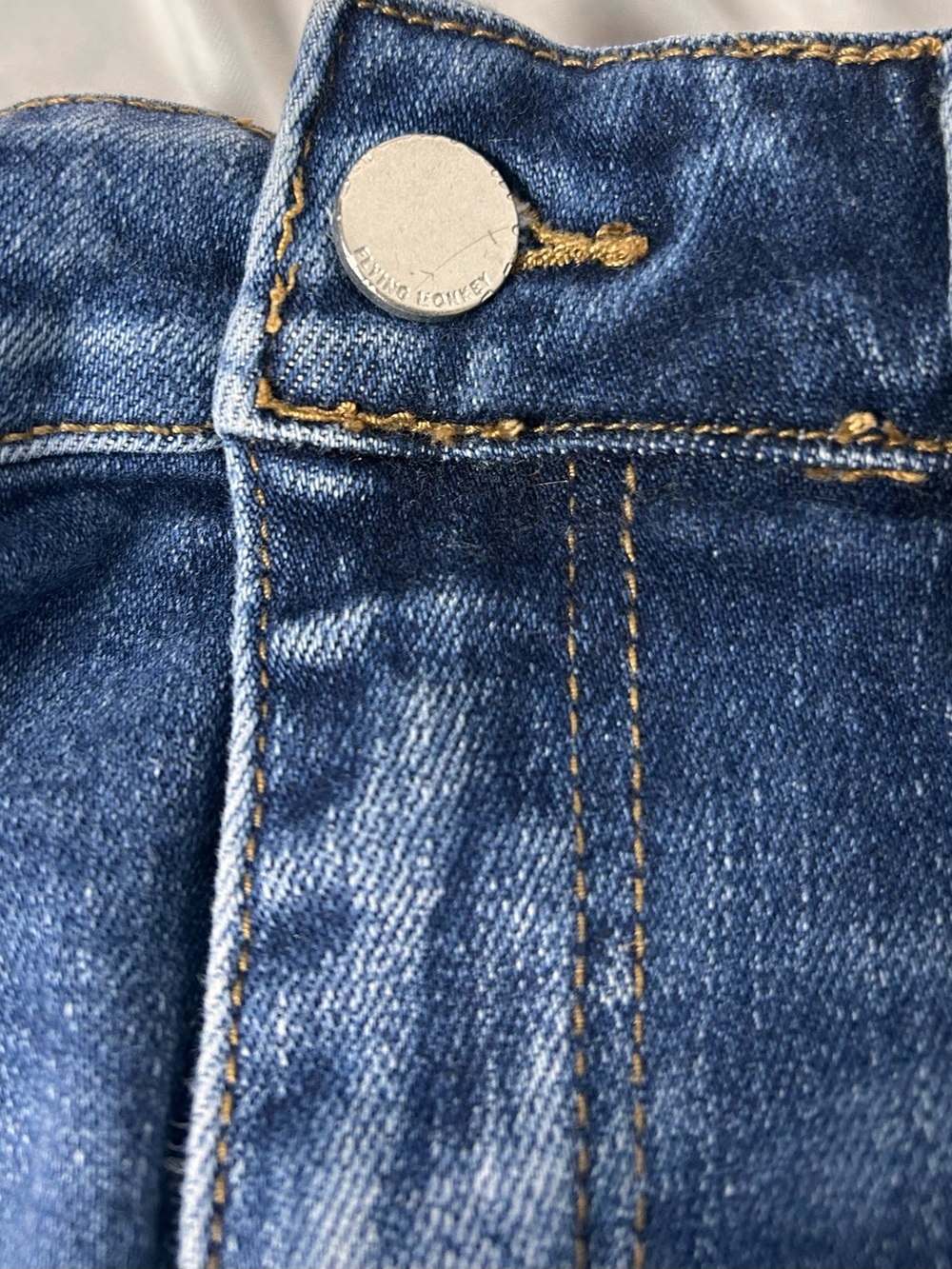 Flying Monkey Indigo Distressed High Rise Super Flare Jeans - Picture 5 of 7